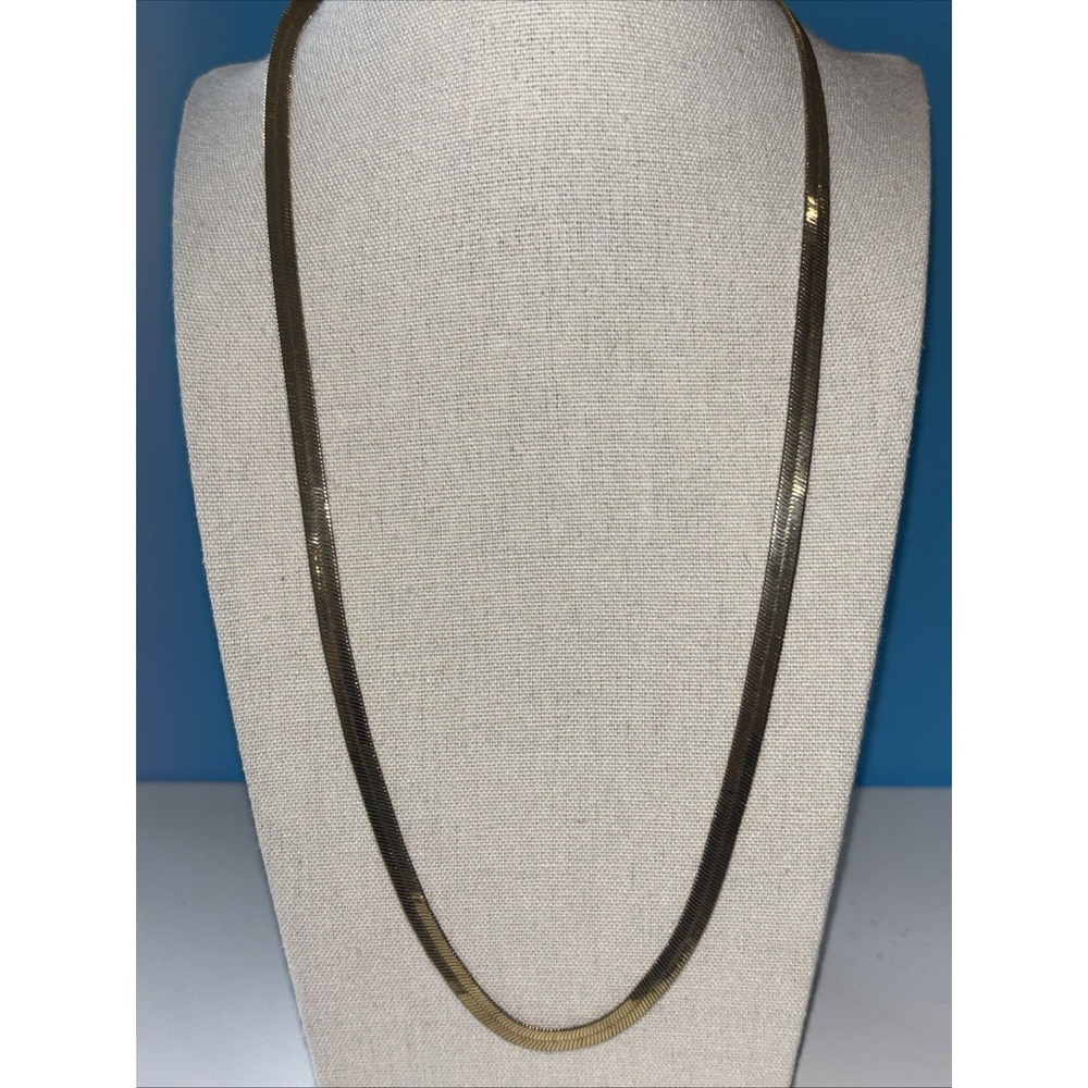 Gold 14k Herringbone Necklace 20.85 Grams Vintage